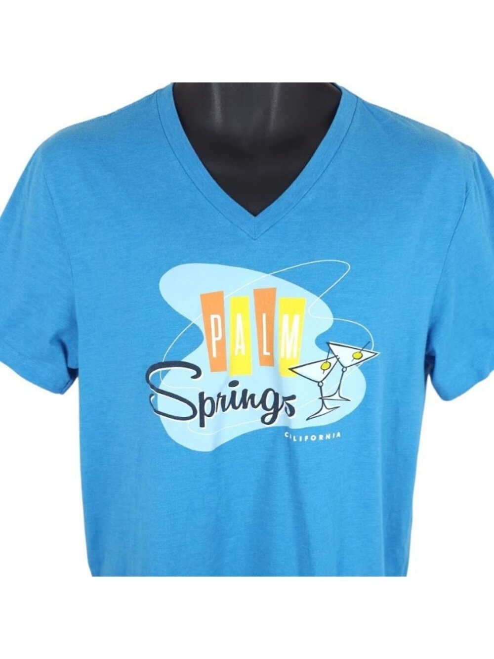 Palm Springs T Shirt Womens Size Large Blue California Travel Destination Tee